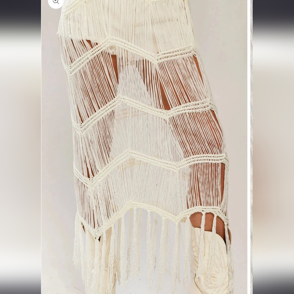 Boho Fringe Western Maxi Dress | Beach Cover Up - Picture 5 of 5